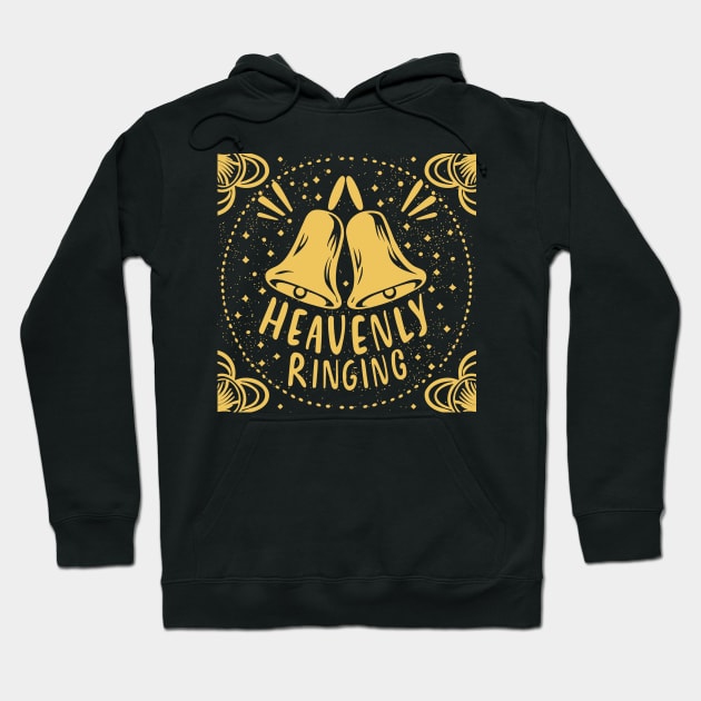 Heavenly Ringing For Handbell Ringers Choir Black Background Hoodie by SubtleSplit